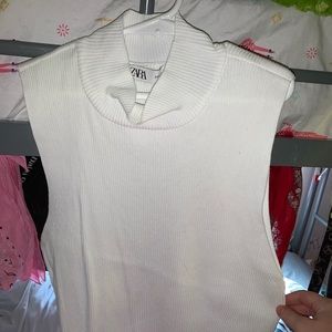 Zara White Turtle neck tank top